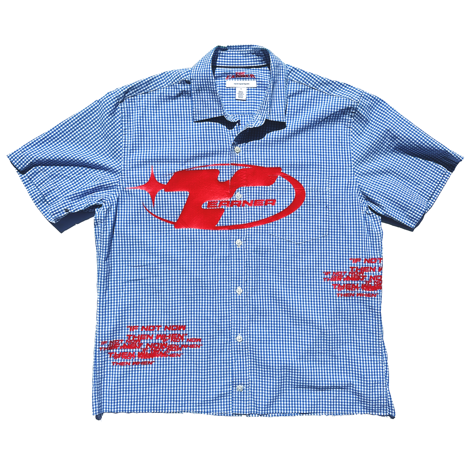 Top EARNER EMBLEM - Cropped Button Up